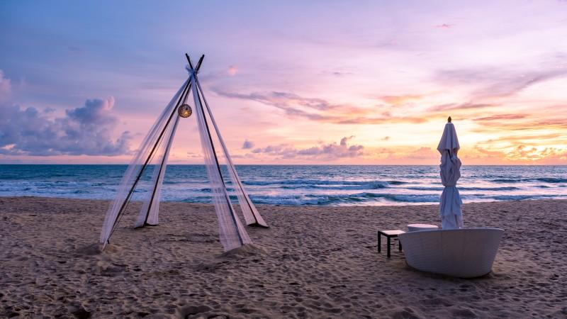 sunset on the beach of Phuket Thailand